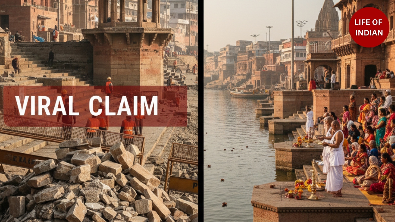 Manikarnika Ghat Viral Video Truth_ What Was Demolished During Kashi Redevelopment
